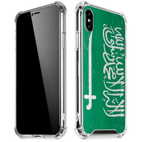 Saudi Arabia Flag Distressed iPhone XS Max Clear Case